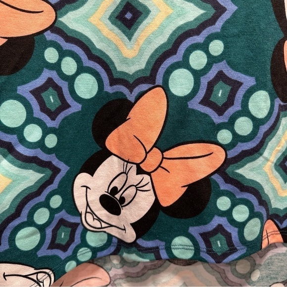 Disney LulaRoe Irma Mid-Sleeve Stretchy High-Low Tunic Minnie Mouse Teal S 6-8 - Picture 8 of 17